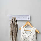 Alternate image 1 for Danya B.&trade; 24-Inch x 4-Inch 5-Hook Coat Rack and Display Shelf in White