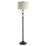 JONATHAN Y January 60" Glass/Metal LED Floor Lamp in Mercury Glass/Oil Rubbed Bronze