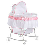 Dream on Me Lacy Portable 2-in-1 Bassinet/Cradle in Pink/White