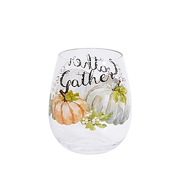 Give Thanks Stemless Wine Glass. View a larger version of this product image.