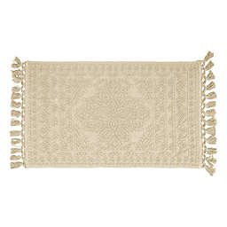 French Connection Nellore 17" x 24" Fringe Bath Rug in Grey