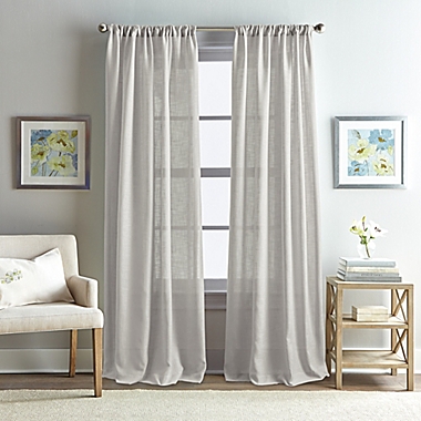 Rose Garden Solid 63-Inch Rod Pocket Window Curtain Panel in Grey (Single). View a larger version of this product image.