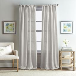 Rose Garden Solid 84-Inch Rod Pocket Window Curtain Panel in Grey (Single)