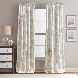 Rose Garden Print 108-Inch Rod Pocket Window Curtain Panel in Butter (Single)