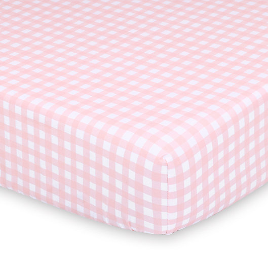 Alternate image 1 for The Peanutshell™ Farmhouse Checked Fitted Crib Sheet