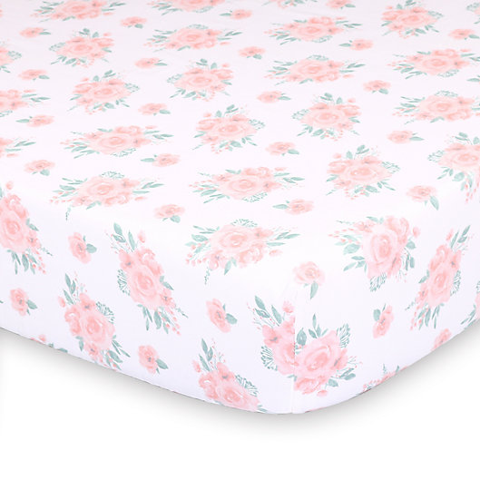 Alternate image 1 for The Peanutshell™ Farmhouse Floral Fitted Crib Sheet