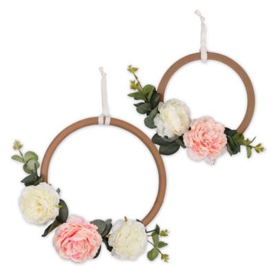 The Peanut Shell&trade; Farmhouse 17.5-Inch x 10.25-Inch Floral Rings Wall D&eacute;cor