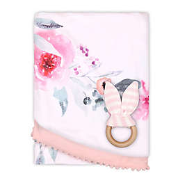 The Peanut Shell™ Farmhouse Flowers Baby Blanket in White/Pink