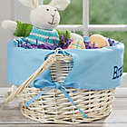 Alternate image 1 for Personalized Willow Easter Basket with Drop-Down Handle in Light Blue