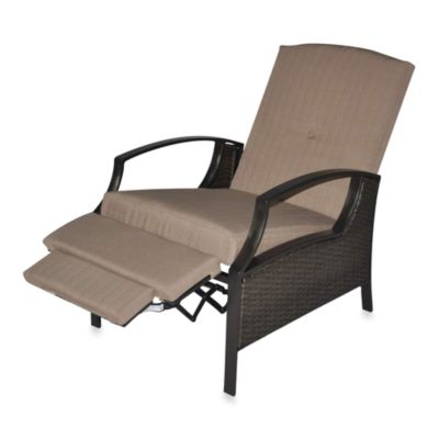 All-Weather Wicker Deep Seating Cushion Outdoor Recliner with Cushions