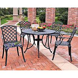 Crosley 5-Piece Sedona 46.5-Inch Round Outdoor Dining Set with High Back Chairs