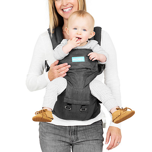 Alternate image 1 for Moby® 2-in-1 Baby Carrier and Hip Seat in Grey