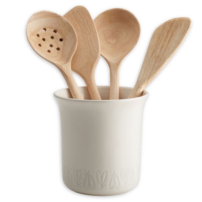 Ayesha Curry™ Utensil Holder in Vanilla | Bed Bath and Beyond Canada