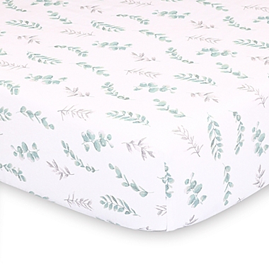 The Peanutshell&trade; Farmhouse Floral Leaves Fitted Crib Sheet. View a larger version of this product image.