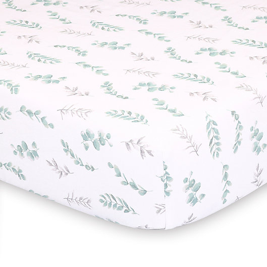 Alternate image 1 for The Peanutshell™ Farmhouse Floral Leaves Fitted Crib Sheet