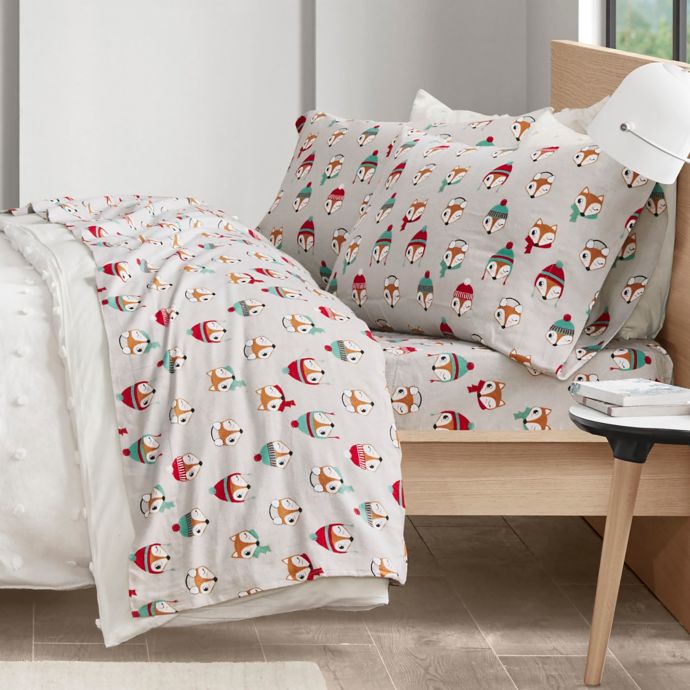 Intelligent Design Foxes Cozy Flannel Sheet Set  Bed Bath & Beyond