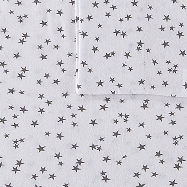 Intelligent Design Stars Flannel Twin XL Sheet Set in White/Charcoal. View a larger version of this product image.