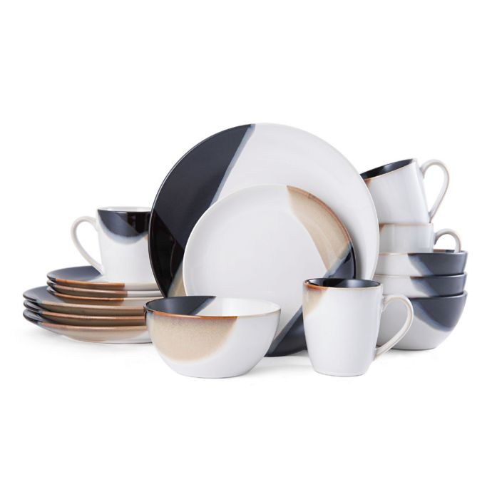 Gourmet Basics by Mikasa® Caden 16Piece Dinnerware Set in White/Brown