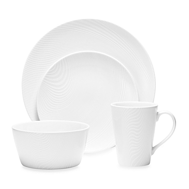 Noritake&reg; White on White Dune 4-Piece Round Place Setting. View a larger version of this product image.