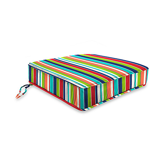 Alternate image 1 for Stripe 20-Inch Boxed Edge Chair Cushion in Sunbrella® Fabric
