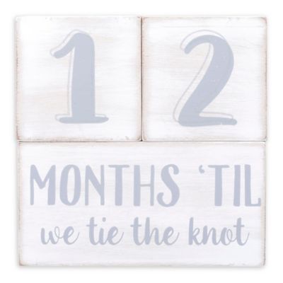 Pearhead&reg; Wedding Countdown Milestone Blocks in White/Grey