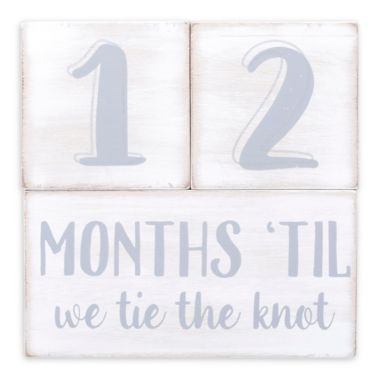 Pearhead&reg; Wedding Countdown Milestone Blocks in White/Grey. View a larger version of this product image.