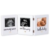Pearhead&reg; 3-Photo Hinged Sonogram Desk Frame in White