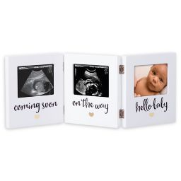 Pearhead® 3-Photo Hinged Sonogram Desk Frame in White