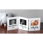 Alternate image 2 for Pearhead&reg; 3-Photo Hinged Sonogram Desk Frame in White