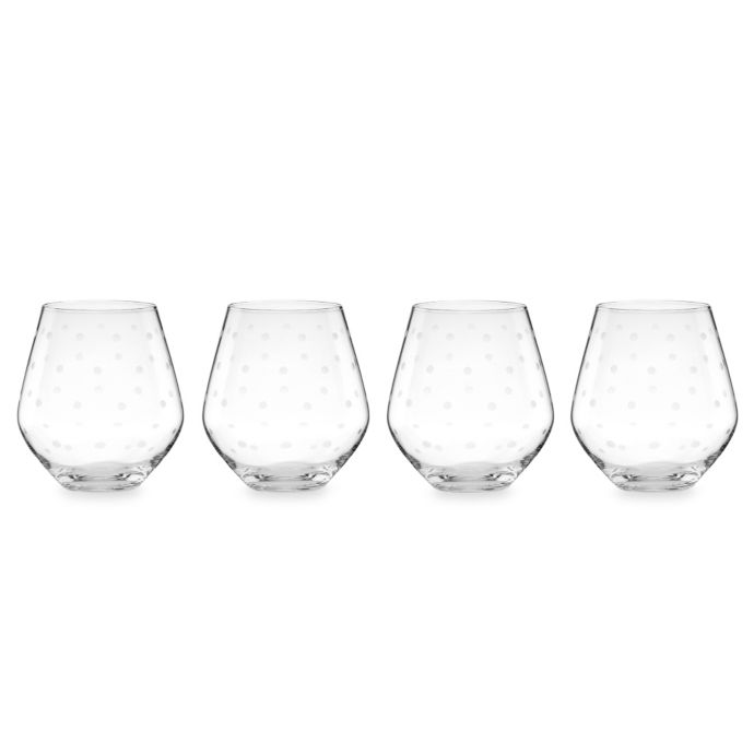 kate spade new york Larabee Dot Stemless Red Wine Glass (Set of 4