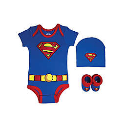 Warner Bros.® Superman Justice League Size 0-6M 3-Piece Bodysuit Set in Blue