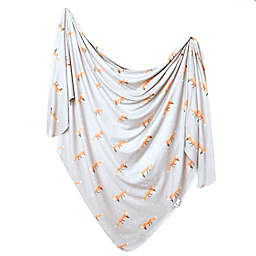 Copper Pearl™ Swift Fox Swaddle Blanket in Orange/White