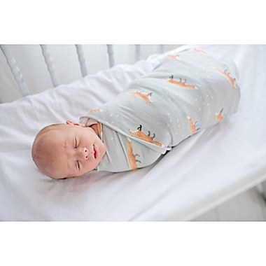 Copper Pearl&trade; Swift Fox Swaddle Blanket in Orange/White. View a larger version of this product image.