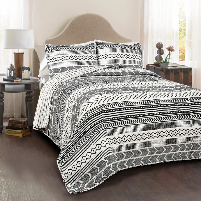 Lush Decor Hygge Geo 3 Piece Reversible Quilt Set Bed Bath Beyond