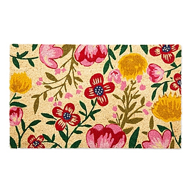 Design Imports Bright Blossom 18&quot; X 30&quot; Door Mat in Pink. View a larger version of this product image.