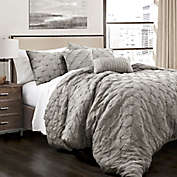 Lush Decor Ravello Pintuck 5-Piece King Comforter Set in Grey
