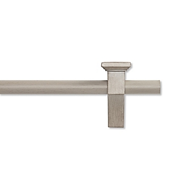 Cambria&reg; Farmhouse 48-Inch Single Curtain Rod with Sconce Brackets in Grey. View a larger version of this product image.