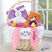 Easter Bunny Personalized Easter Basket with Drop-down Handle in Pink