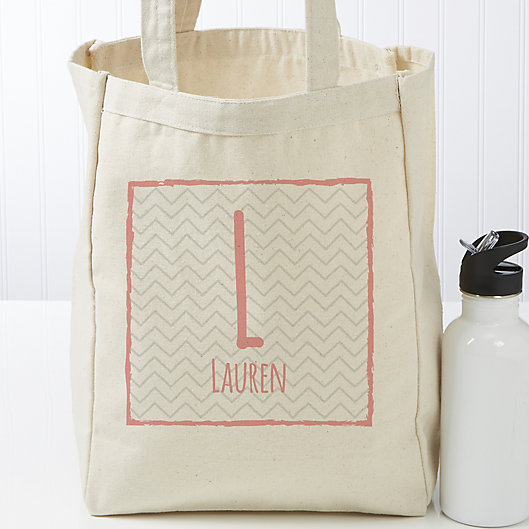 Alternate image 1 for Her Name Statement Personalized Large Canvas Tote Bag