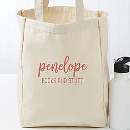Scripty Style Personalized Small Canvas Beach Bag