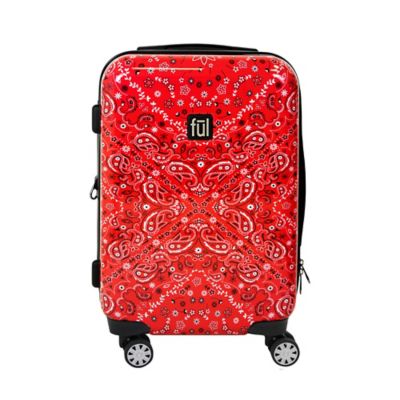 red hardside luggage