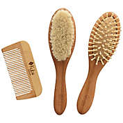 Kyte BABY 3-Piece Hair Brush and Comb Set in Brown