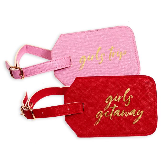 Miamica® Girl Power Luggage Tags in Red/Pink (Set of 2) Bed Bath & Beyond