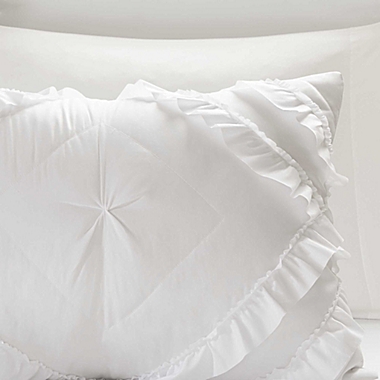 Intelligent Design Kacie 3-Piece Ruffled Full/Queen Coverlet Set in White. View a larger version of this product image.