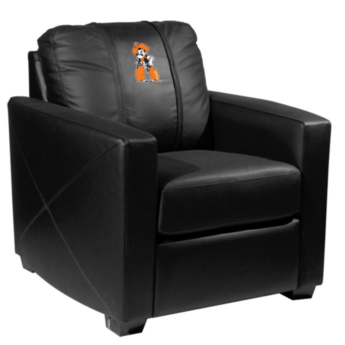 Oklahoma State University Silver Club Chair With Pistol Pete Logo