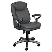Serta&reg; Faux Leather Swivel Wellness Office Chair in Gray