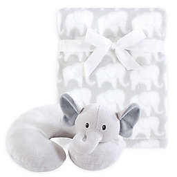 Hudson Baby® Grey Elephant Neck Pillow and Blanket Set
