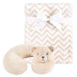 Hudson Baby® Tan Bear Neck Pillow and Blanket Set