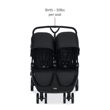 Britax&reg; B-Lively Double Stroller in Raven. View a larger version of this product image.