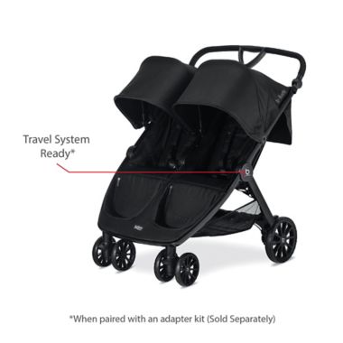 Britax&reg; B-Lively Double Stroller in Raven. View a larger version of this product image.
